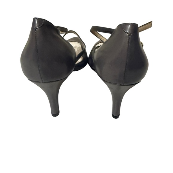 Bally Women's Gray Leather Heels Italian leather shoes very elegantgant and chic - Picture 7 of 12
